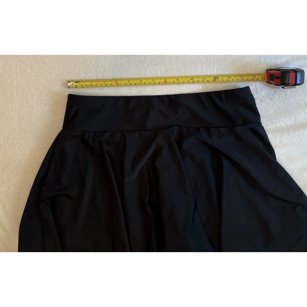 Calypsa Black Swim Skirt Womens Large Modest Flare Swimwear Cover Up L